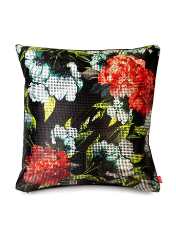 Designer Digital Printed Silky Smooth Cushion Covers <small> (floral-pink/black)</small>