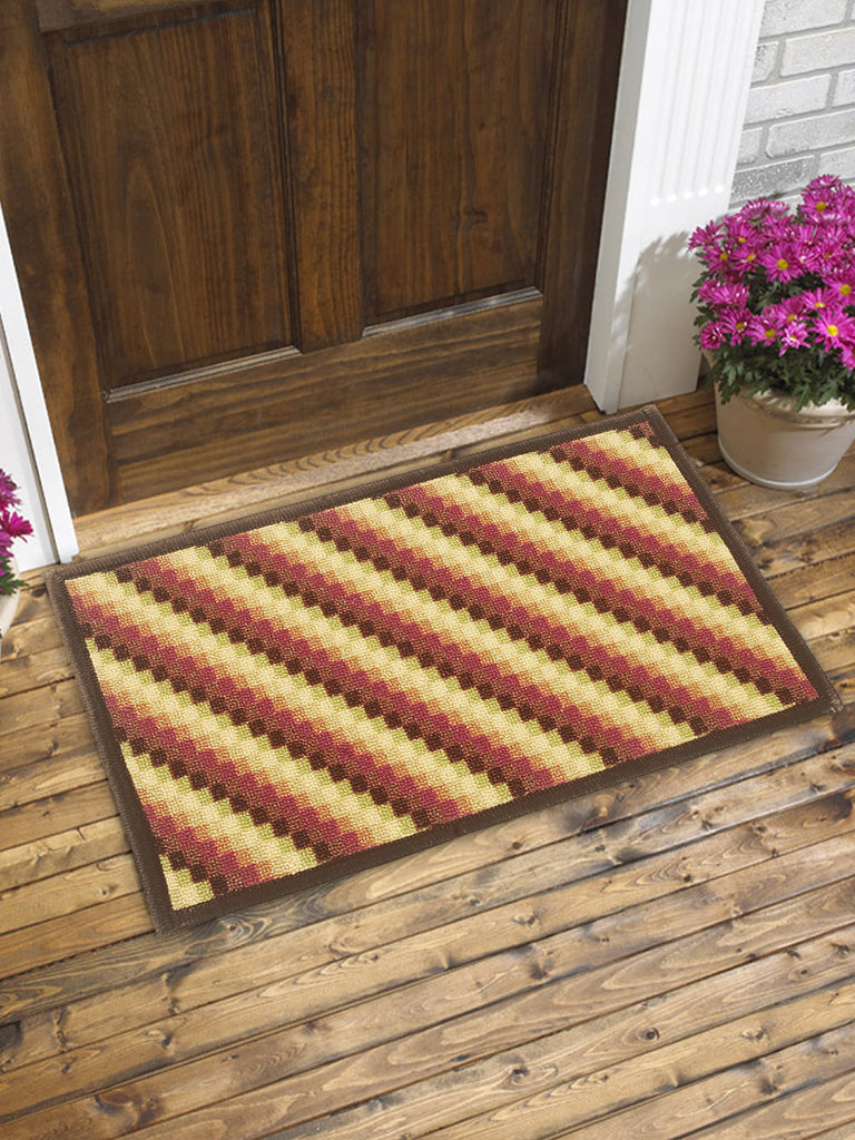 Highly Durable Anti Slip Door Mat <small> (boxes-brown/multi)</small>