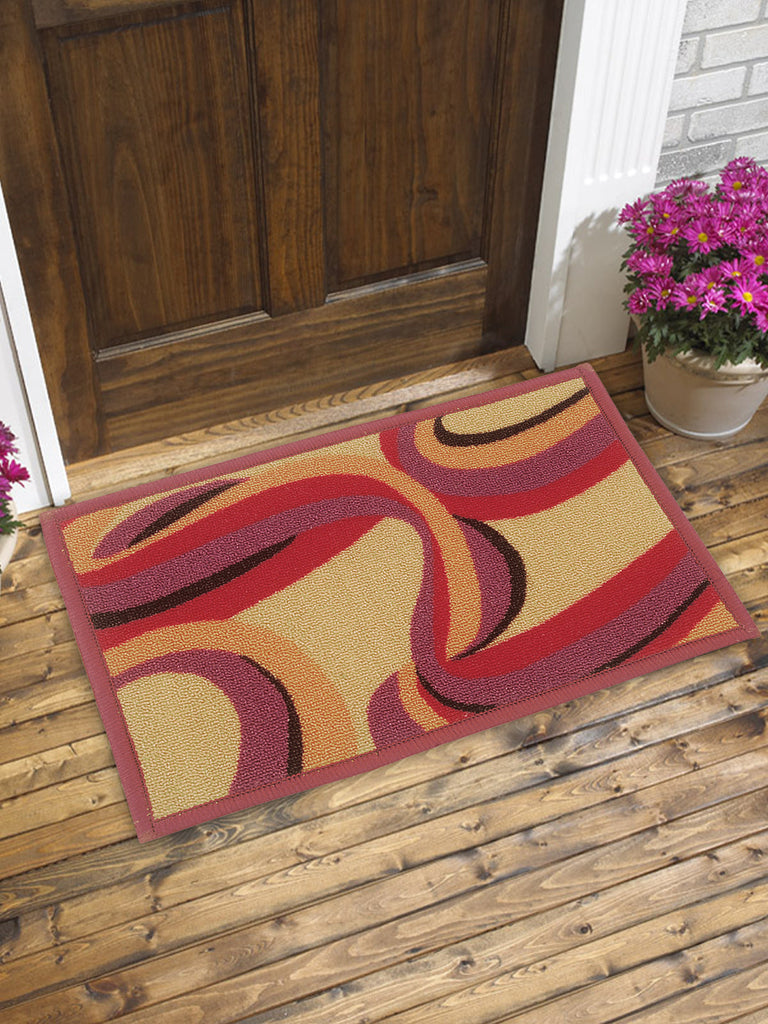 Highly Durable Anti Slip Door Mat <small> (sea-beige/red)</small>