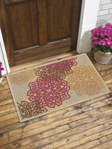 Highly Durable Anti Slip Door Mat <small> (flange-beige/multi)</small>
